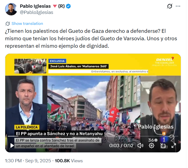 Pablo Iglesias Turrión Antisemite