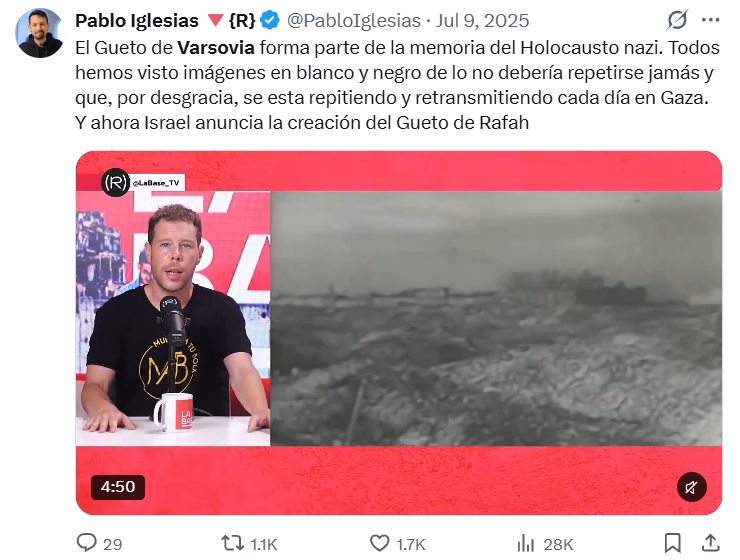 Pablo Iglesias Turrión Antisemite