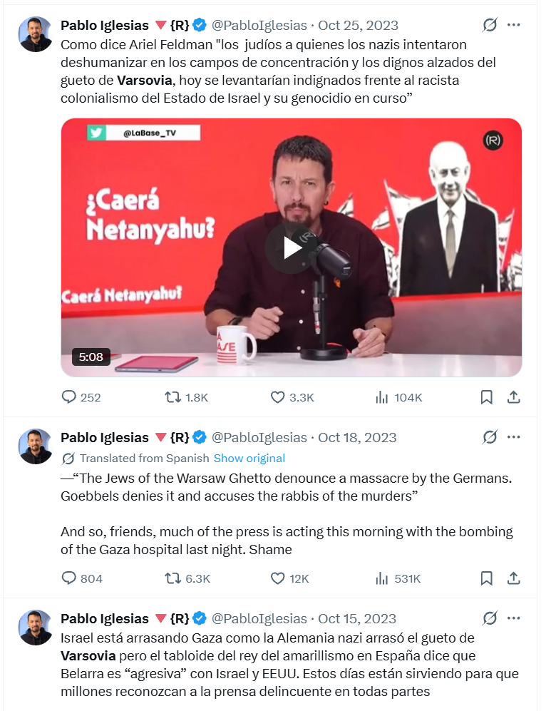 Pablo Iglesias Turrión Antisemite