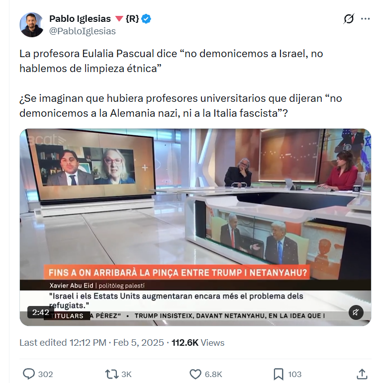 Pablo Iglesias Turrión Antisemite